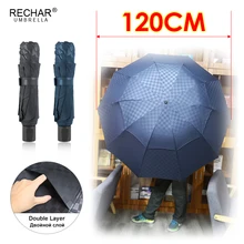 Качественный двухслойный большой зонт 120 см, женский, 4 складных бизнес-зонта в сетку, ветрозащитный мужской зонтик, большой, семейный, для путешествий, Paraguas
