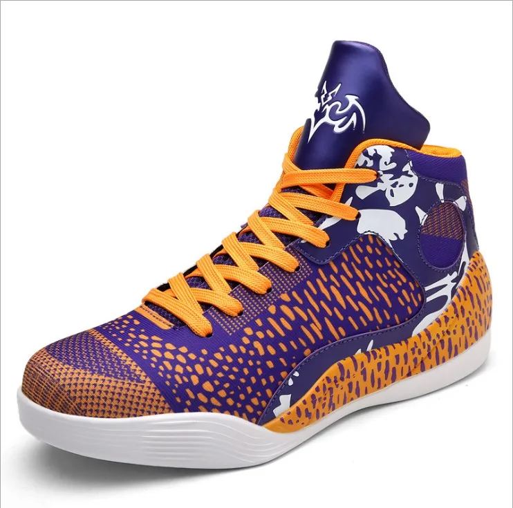 Для Мужчин's Для женщин Баскетбольные кеды кроссовки из дышащей искусственной кожи Открытый Спортивные сапоги Спортивная обувь для мужчин Баскетбольные Кеды размер 36-46 - Цвет: Оранжевый
