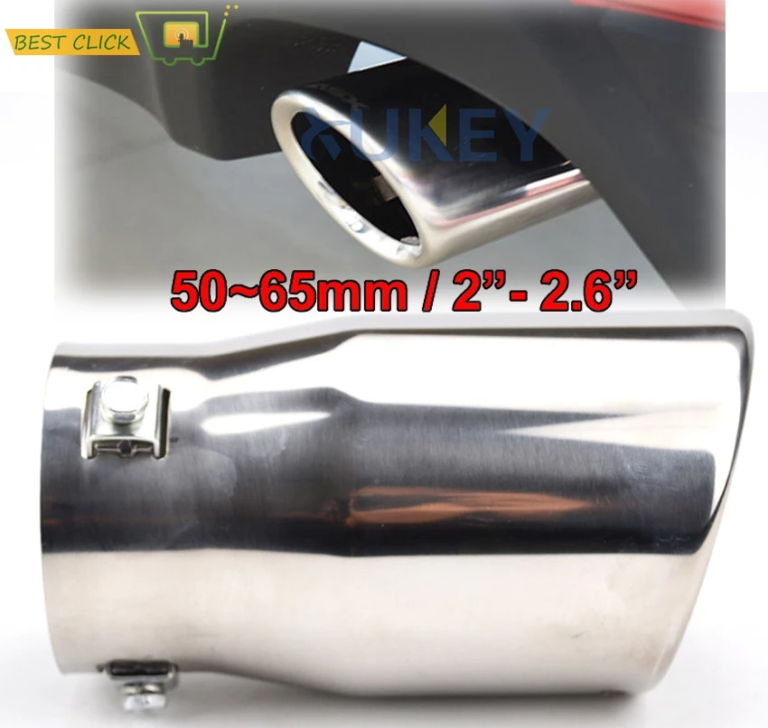 

1PC 76mm Inlet Car Exhaust Muffler Tip Tail Pipe Tailpipe End Trim Mufflers Tip Cover Styling For Audi Mazda Mitsubishi VW Volvo