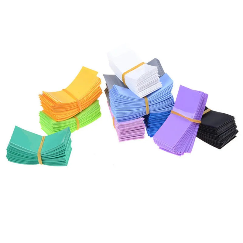 100 PCS 18650 Battery Wrap PVC Heat Shrink Tubing Precut 8Color Choice Size Battery Film Tape Battery Cover