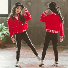 Детская одежда осенний повседневный комплект для девочек, модная спортивная одежда для крупных детей, 3 комплекта, осенняя одежда для девочек 12 лет