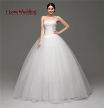 iLoveWedding Stock New Tulle Lace Ball Gown Wedding Dresses Women Formal Bridal Gowns With Free Necklace Vestidos de novia 28241