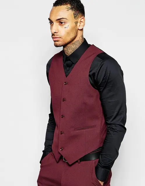 Hot Sale Handsome Popular Custom Made Skinny Waistcoat In