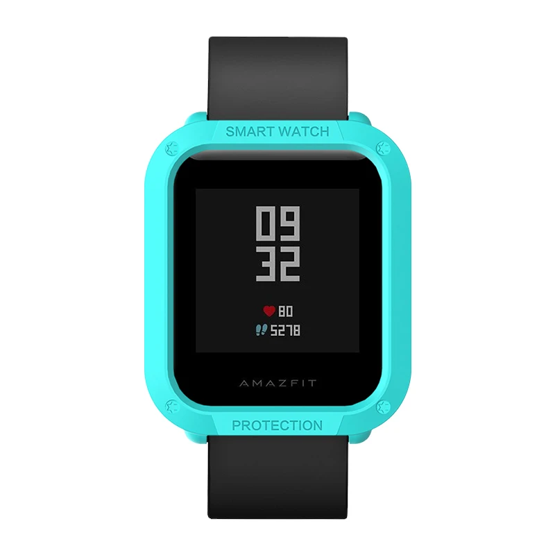 Amazfit Bip чехол PC Защитная крышка для Xiaomi Huami бампер Оболочка Легкий Смарт-часы аксессуары Молодежные красочные - Цвет: Mint Green