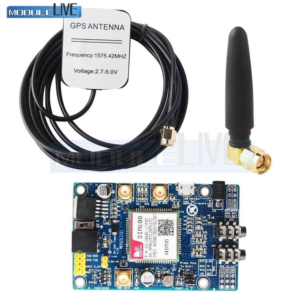 SIM808 Module GSM GPRS GPS Development Board SMA With GPS Antenna For Arduino SIM808 Module GSM GPRS GPS Development Board SMA With GPS Antenna For Arduino