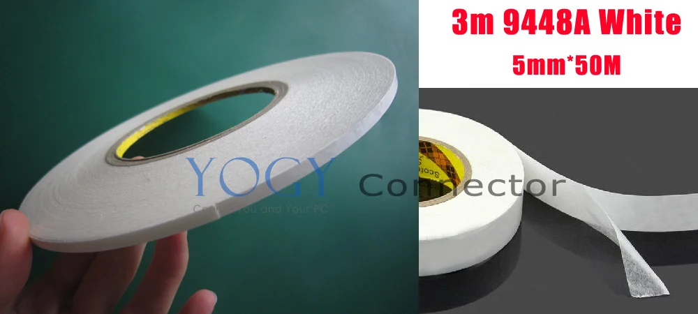 

1x 5mm 3M 9448A High Temperature Resistance Double Coated Tape for Home Appliance Control Panel Board Case Sticky