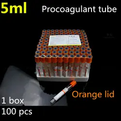 Медицинские одноразовые вакуумного труба всасывания procoagulant трубки 5 мл Orange Cap антикоагулянта биохимические трубки Orange крышкой лаборатории