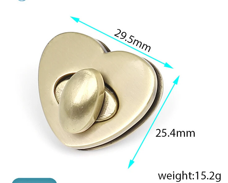 

29.5x25.4mm Bag parts, Bag hardware accessories Handbag LOCK, heart shap lock, drop bags luggage locks accessory