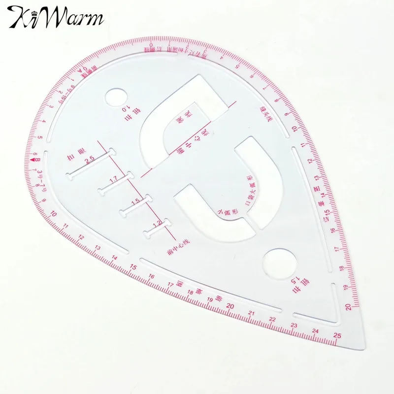 

Plastic Sleeve Button Cutting Ruler Clothing Sample Pockets Collar Drawing Tailor Ruler Curve Yardstick Sewing Tools Accessory