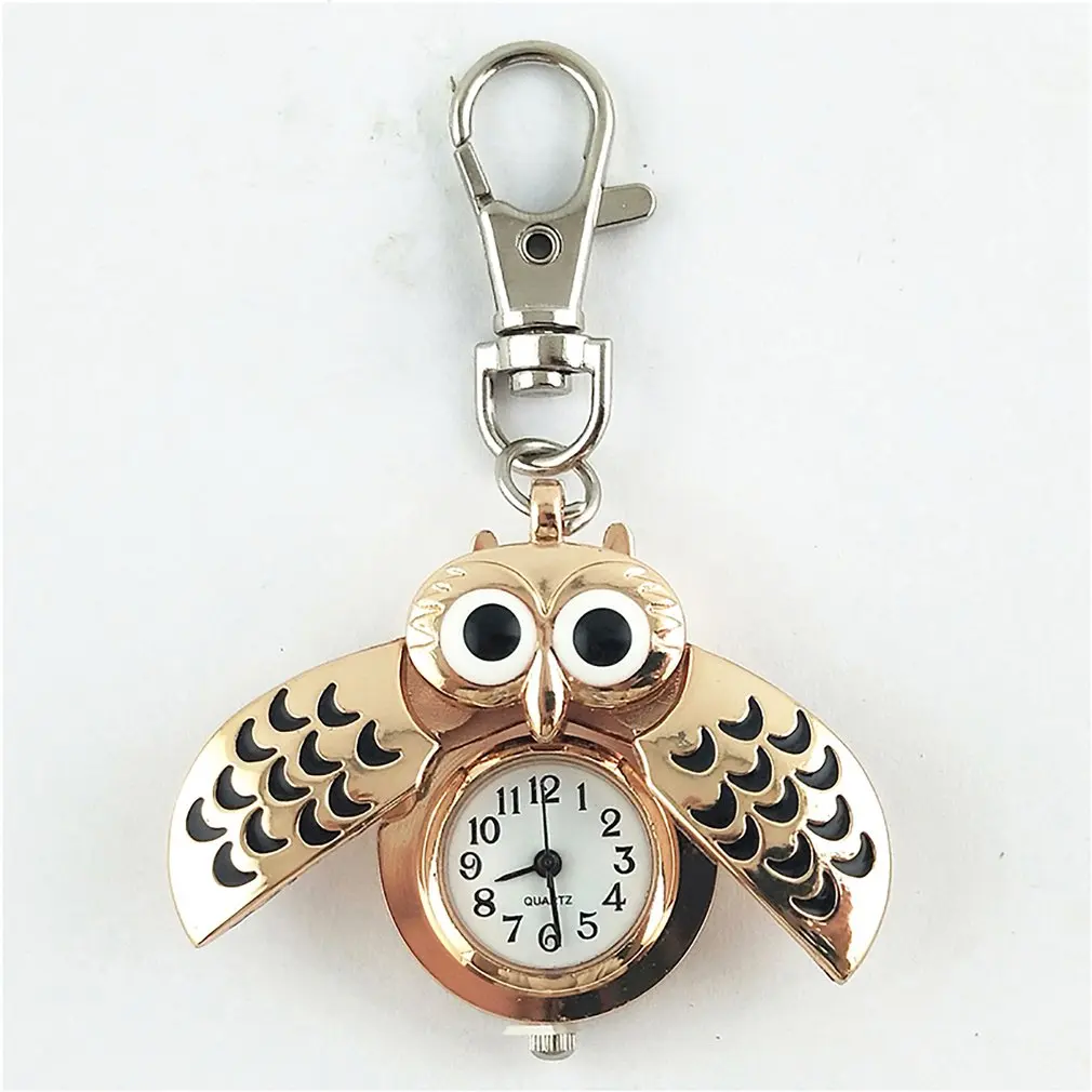 

Owl Pocket Watch Vintage Bronze Quartz Pocket Watch Analog Pendant Necklace Chain for Men Women Boy Girl Kids Gift