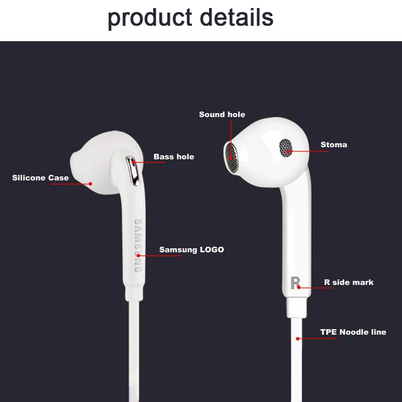 Samsung EG920 Wired Headset with 3.5mm In-Ear Plug Speaker Microphone Earphone Support Android IOS for Xiaomi Huawei Samsung