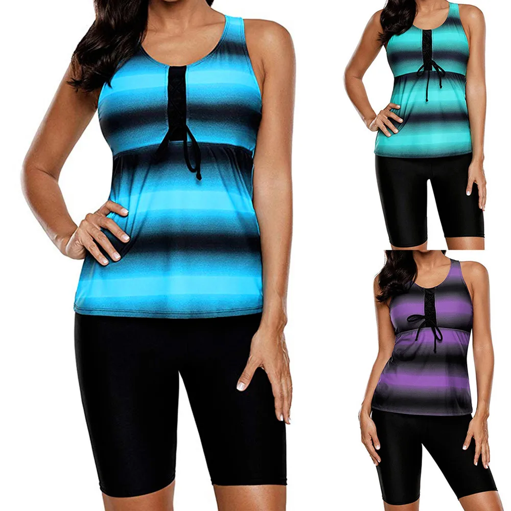 

Lady Swimsuit Plus 5XL Size Large Size Gradient Tankini Bikini Swimwear Women Push Up Bathing Suit Beach Wear maillot de bain #5