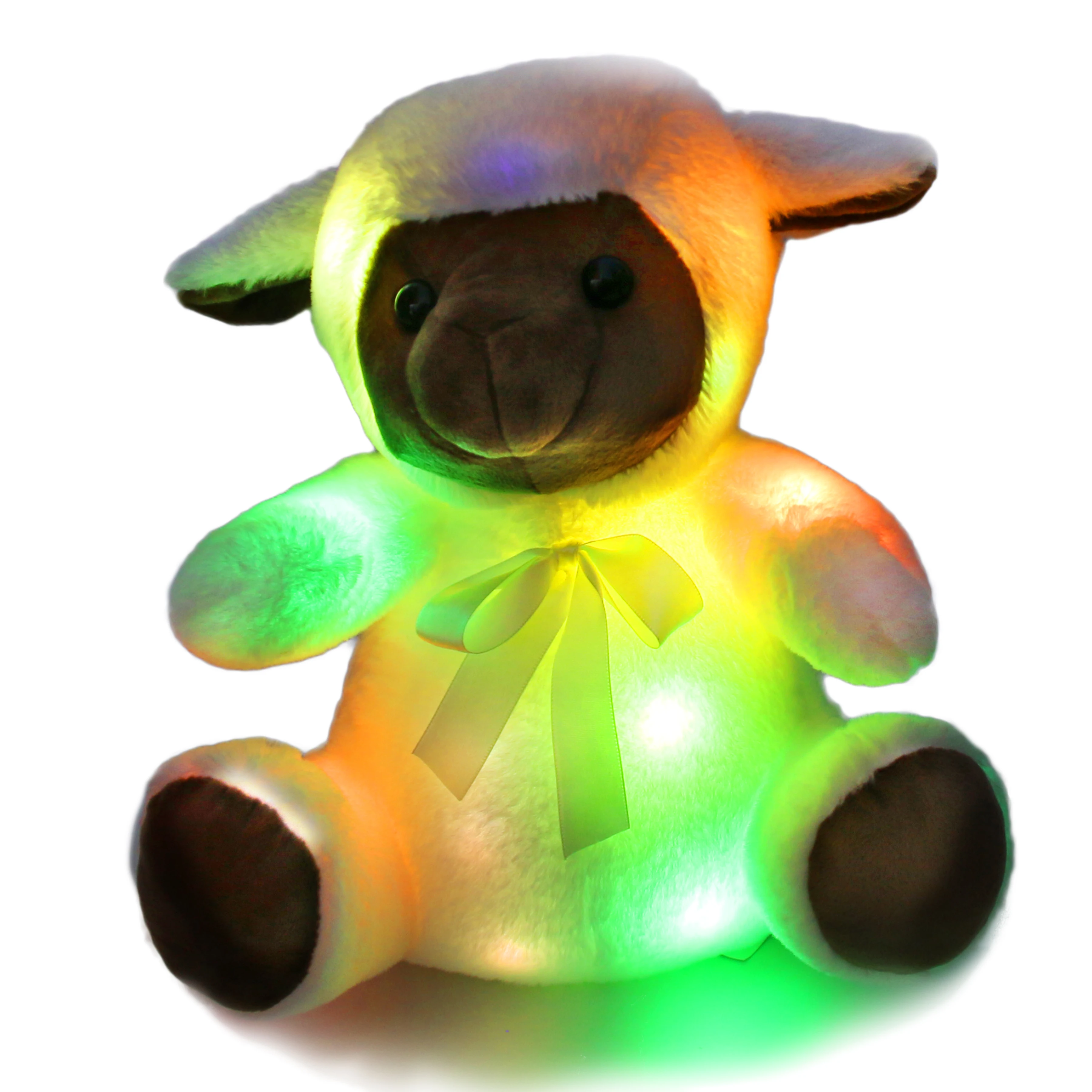 

2019 STEP Dropshipping 1pc LED Stuffed Animal Lamb Plush Toy with Colorful Magic LED Night Lights Glow in Dark Gift for Girls
