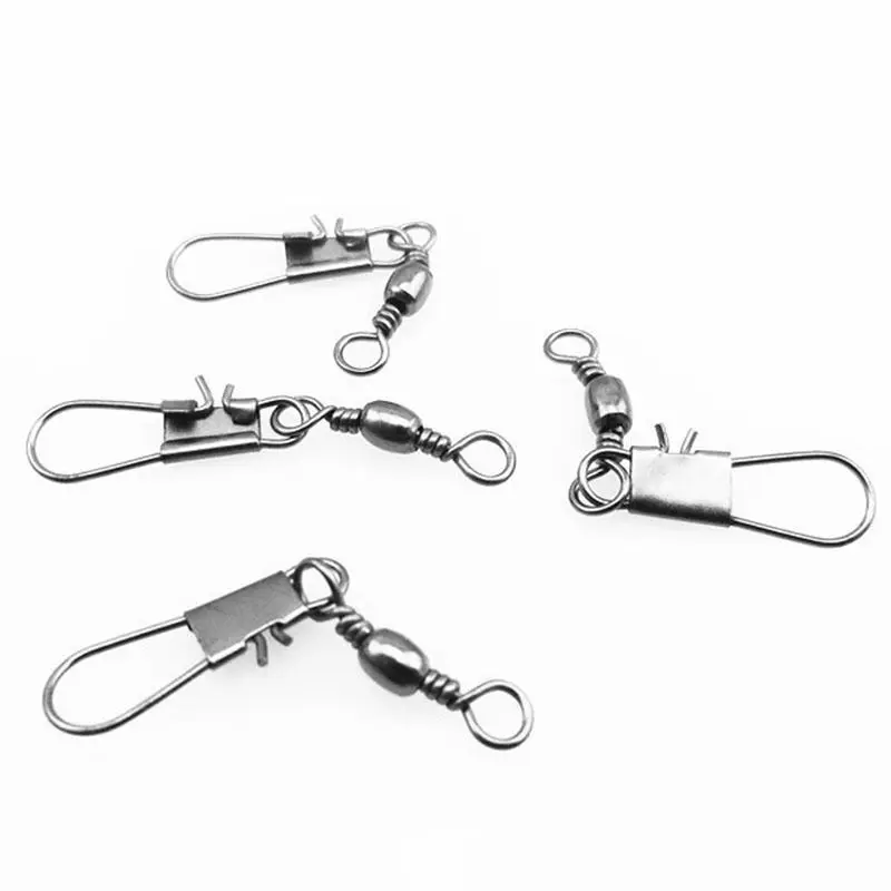

50pcs Stainless Steel Hooked Snap Pin Fishing Hook Lure Accessories Connector
