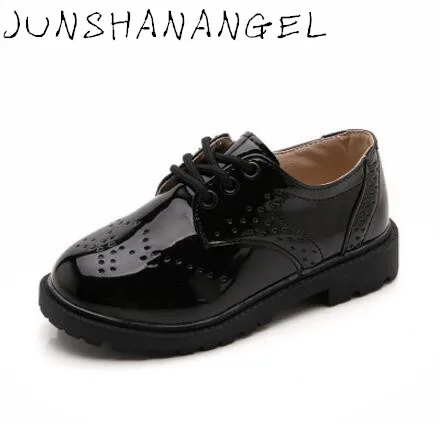 

JUNSHANANGEL2018 New Spring Summer Autumn Kids Shoes For Boys Girls British Style Children's Casual Sneakers PU Leather Fashion