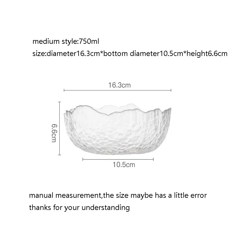 Японский Стиль Салатница прозрачный Стекло нерегулярные арт суп пиалы для лапши рамен десертный контейнер Кухня посуда - Цвет: E