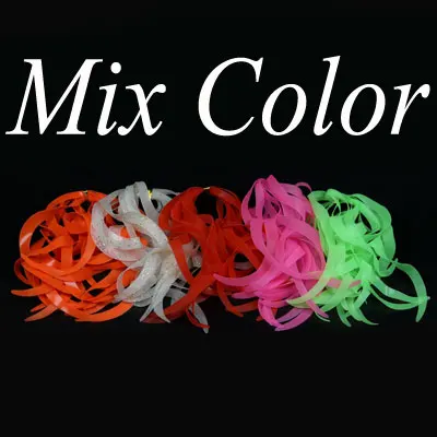 50 шт. много цветов Силиконовые юбки стример Спиннербейт Buzzbait резиновые приманки с крючками кальмары юбки для ловли нахлыстом материал - Цвет: Mix Color   50PCS