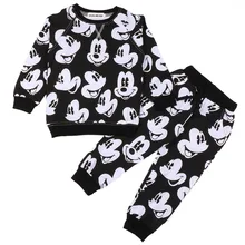 «Микки Маус» для детей, одежда для младенцев, мальчиков одежда с длинными рукавами для малышей в стиле «Человек-паук», одежда для девочек, тренировочный костюм для малышей одежда для малышей черного цвета из футболки и шорт