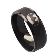 QianBei, высокое качество, полировка,, для мальчиков, мужчин, черный символ Бэтмена, 316L, нержавеющая сталь, кольца для мужчин, женщин, вечерние, кольцо, летучая мышь, мужские кольца