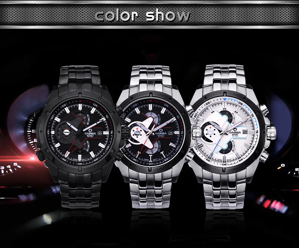 Часы CASIMA мужские спортивные многофункциональные из нержавеющей стали|watch brand|watch