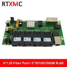 4GF3GE гигабит Ethernet-коммутатор эфирной сети 4*1,25G Волоконно Порты и разъёмы& 3*101/100/1000 м УПТ гигабитное волокно Переключатель PCBA