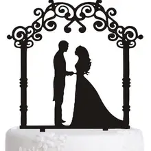 100 шт./лот Творческий Жених и невеста дизайн акриловые свадебные вставленные карты Свадебный торт Топпер украшения для торта для вечеринки