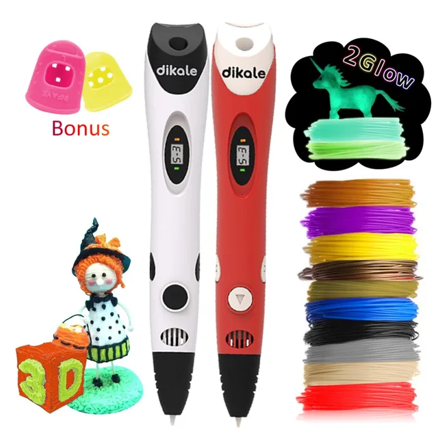 Special Price Dikale 3D Drawing Pen 7th Generation 3D Printer Pen Pencil Stencil 3D Stift Drucker eBook Refill PLA Filament Kid Adult DIY Gift