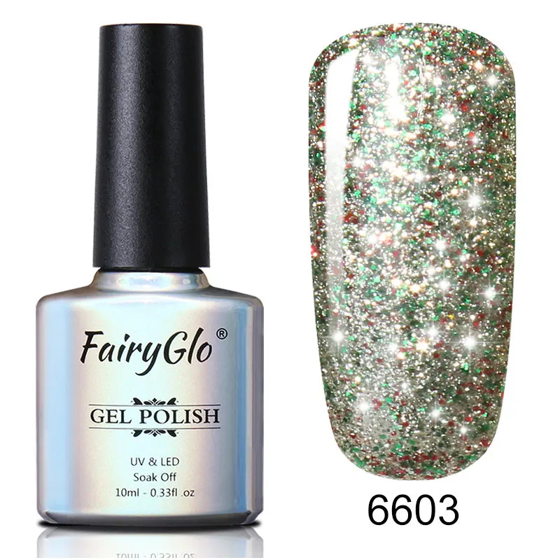 FairyGlo 10 мл Блестящий лак для ногтей Soak Off Semi Perment Nail Art Гибридный лак для стемпинга Эмаль Гель-лак Vernis Ongle - Цвет: 6603