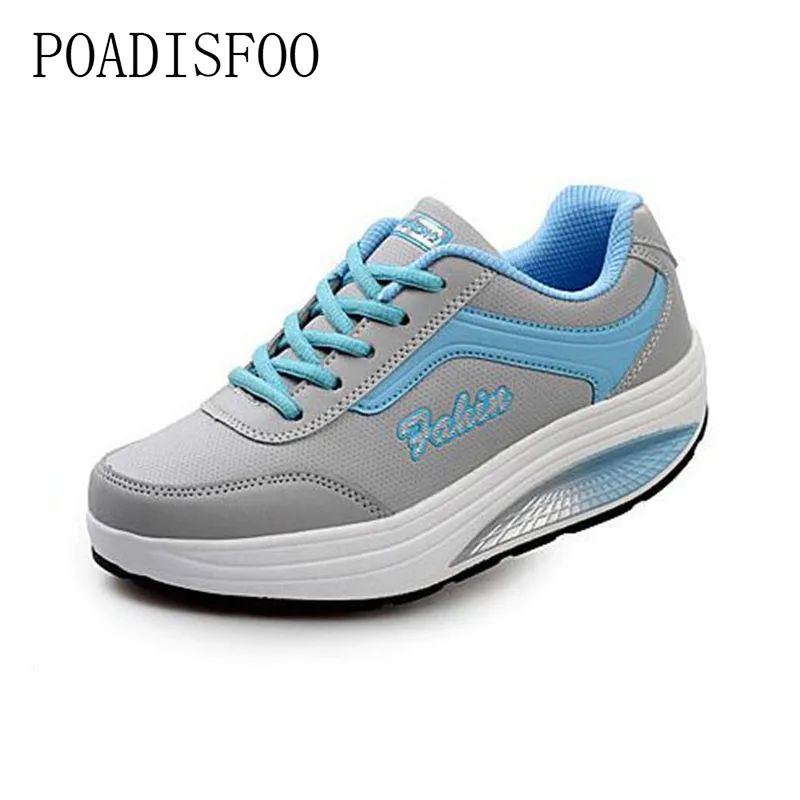 

POADISFOO Women casual shoes 2018 New Arrival Walking creepers fashion waterproof wedges platform woman sneakers shoes .LCH-8372