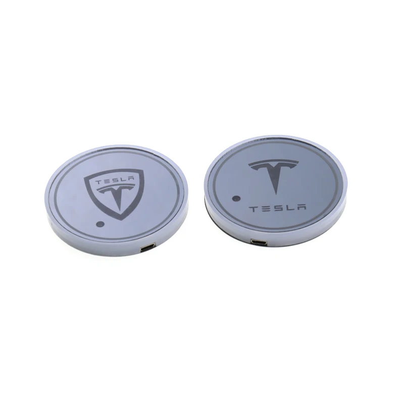 2 шт. 68 мм 7 цветов светодиодный логотип для Tesla модель 3 X S водные горки декоративные огни окружающий свет