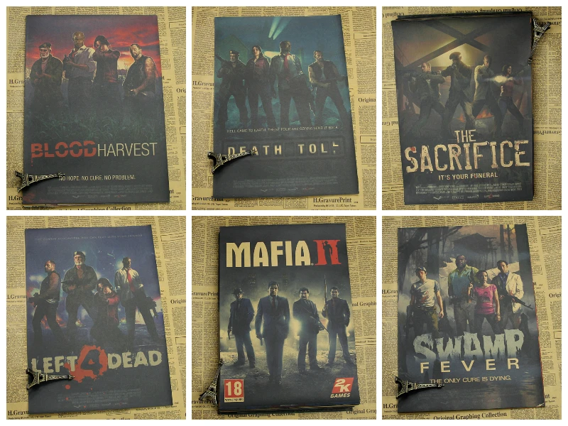 

Game kraft poster wall sticker Left 4 Dead Far Cry 4 Saints Row 4 Dying Light