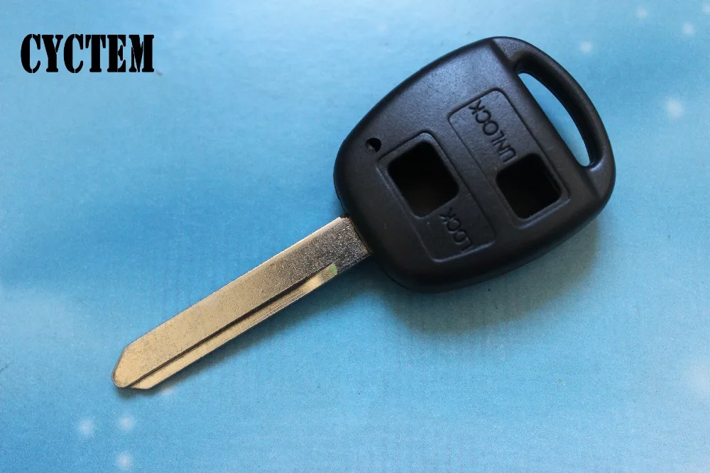 

CYCTEM 2 Buttons Car Key Shell Case Replacement Blank Cover Fit For Toyota with Toy47 Blade