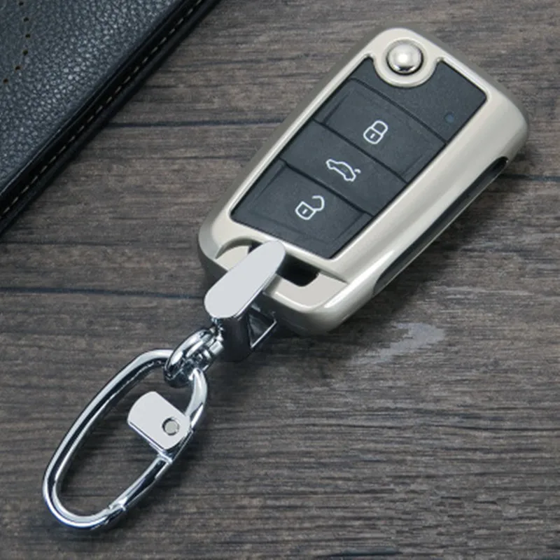 Цинковый сплав кожаный чехол для ключей для VW Golf 7 mk7 Skoda Octavia A7 Polo Key Portect чехол автомобильные аксессуары