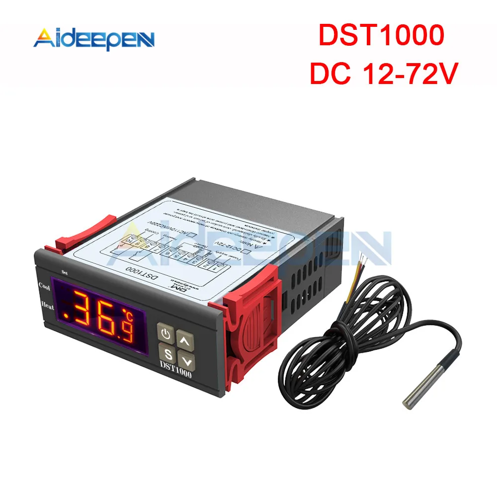 DST1000 MH1210W WH7016C DC 12 В 24 в 36 В AC 110 В 220 В цифровой регулятор температуры инкубатор термостат регулятор Датчик Зонд - Цвет: DST1000 DC 12-72V