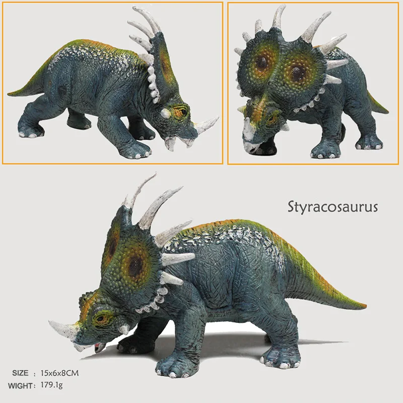 Динозавр Юрского периода Фигурки игрушки травоядные серии Трицератопс Брахиозавр мод ручная роспись мальчиков любимый - Цвет: styracosaurus