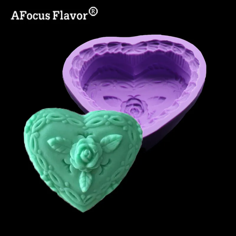 

1 Pc New Heart-shaped Rose Soap Silicone Mold Chocolate Fondant Cake Decorating Tools Baking Pastry Kitchen Utensils Cupcake