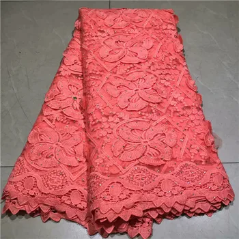 

High class peach African net lace fabric nice evening French tulle mesh material for evening dress VRN229(5yards/lot)