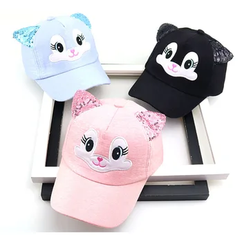 

Baby hats cute Cartoon child Korean cat baseball caps Spring new summer Baby boy girl sun Hats beanies kids photography props