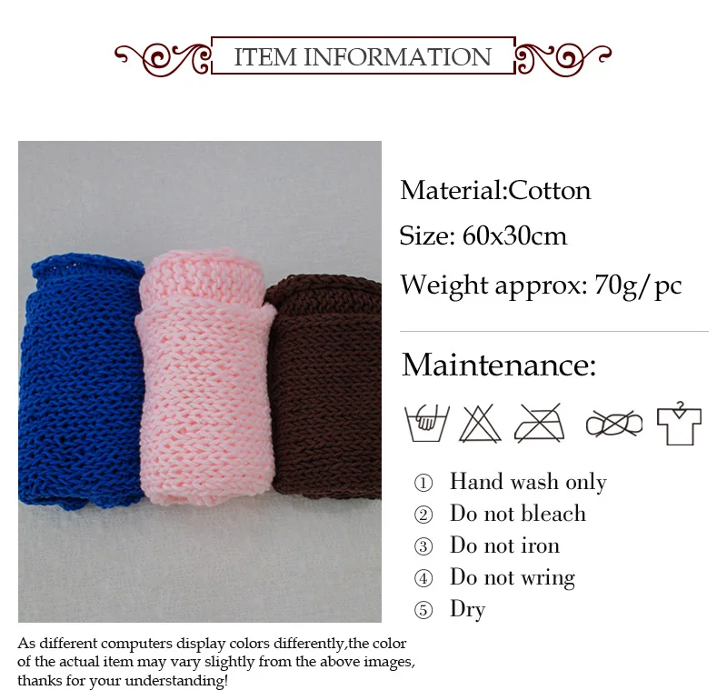 Handknit мягкий хлопок одеяла для новорожденных 60x30 см стрейч мягкий новорожденных фотографии обертывания Детские реквизит для фотосессии