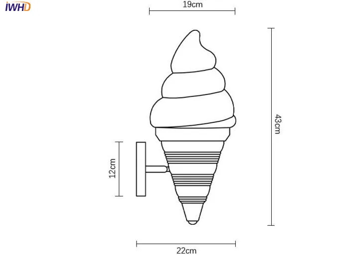 IWHD Скандинавский современный светодиодный настенный светильник для детской комнаты с мороженым, настенный светильник Wandlampen Aplique Pared