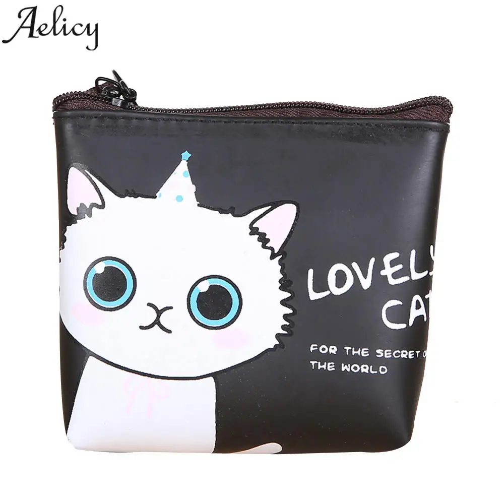 Aelicy Модный милый кошелек для монет с принтом кота модные кошельки закуски