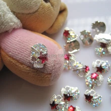 MD-512 10 шт Необычные Стразы Серебряный Череп декоративные металлические амулеты металлические декоративные амулеты для дизайна ногтей