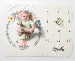 Муслин ребенка Milestone одеяло s пеленать обёрточная бумага новорожденных купальные полотенца Единорог милый мягкий флисовый младенческ