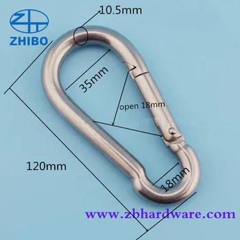 

11*120mm, Multifunctional Stainless Steel Spring Snap Carabiner Quick Link Lock Ring Hook, 5pieces per lot,hiking tools