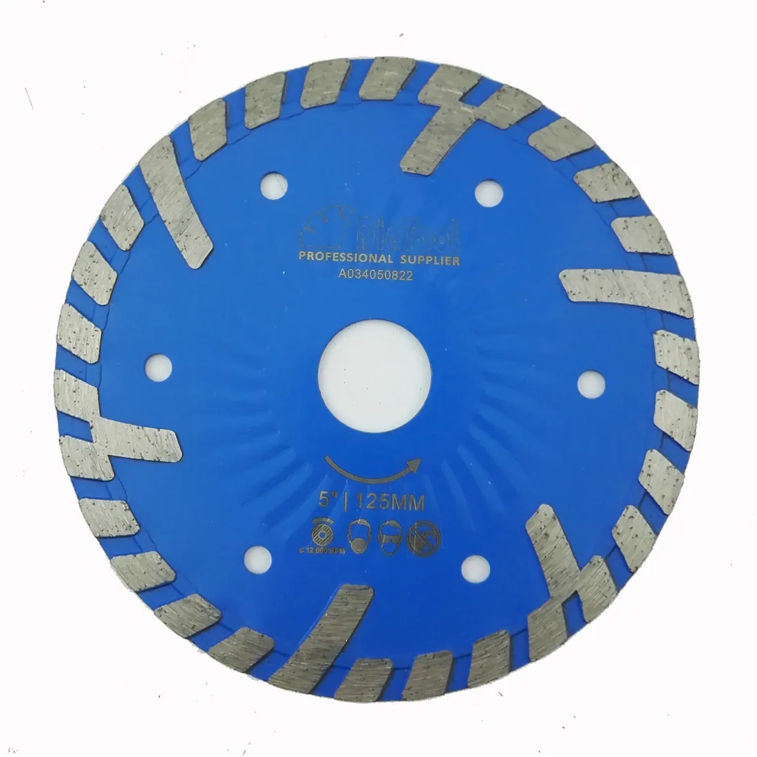 

DIATOOL 5" Diamond Blade with Slant protection teeth 125mm Hot pressed Diamond turbo Blade concrete brick tile granite marble