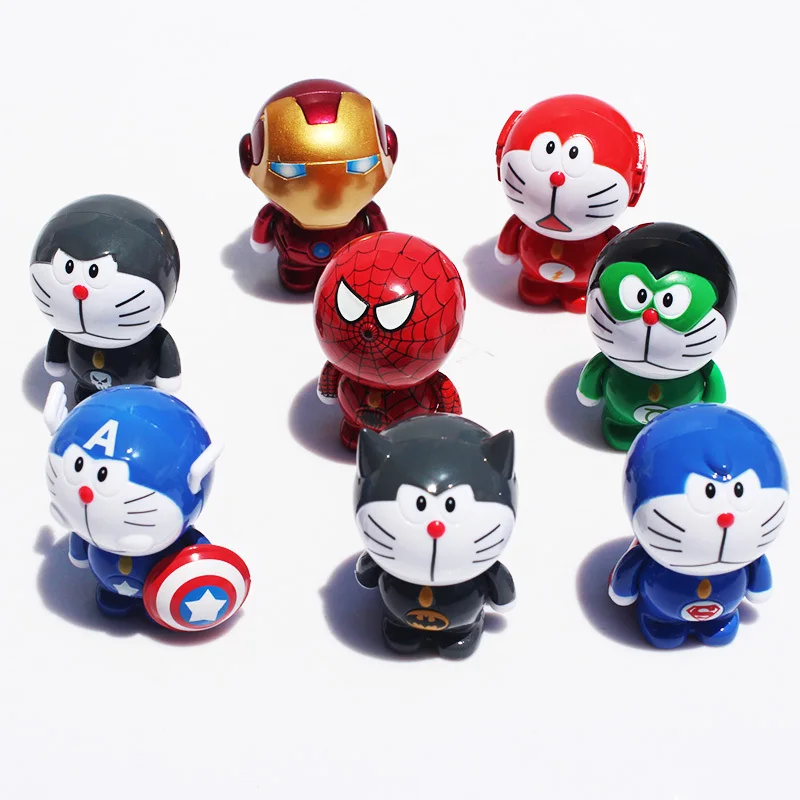 Hot Sale 5sets Lot The Avengers Doraemon Cosplay Batman Green Lantern The Flash Spider Man Captain America Pvc Figure Action Figures Aliexpress