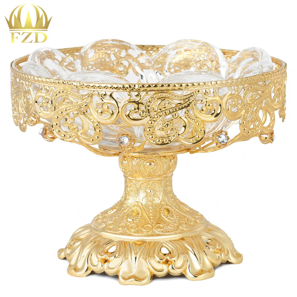 1 Piece Crystal Compote Centerpiece Decorative Bowl Serving Platter