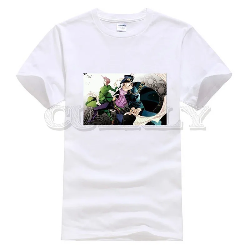 

2019 New T-shirt Jojo Bizarre Adventure Thsirt Japan Anime Cartoon Black And White Summer Dress Men Tee Cotton Funny T Shirt