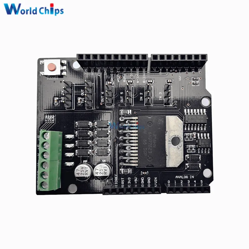 Плата расширения L298P для Arduino UNO R3 MEGA2560 заменяемая двухканальная двигателя