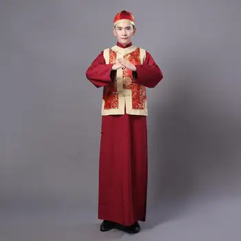 

New Chinese Men Ancient Masters Officials Robe Natioanl Tang Suit Clothing Traditional Drama Performance Costume Cosplay Clothes